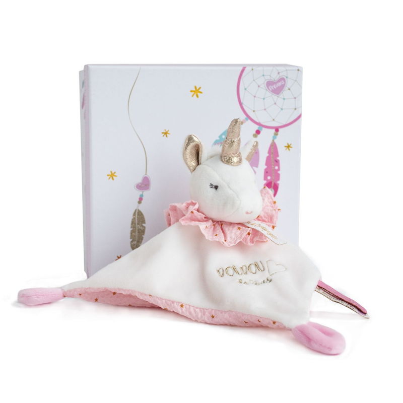  - attrape-rêve baby comforter unicorn pink white 